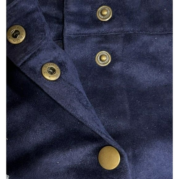 New $30 Old Navy Women’s Faux Suede Snap Button Mini Skirt Navy‎ Blue Size 12 - Picture 6 of 6